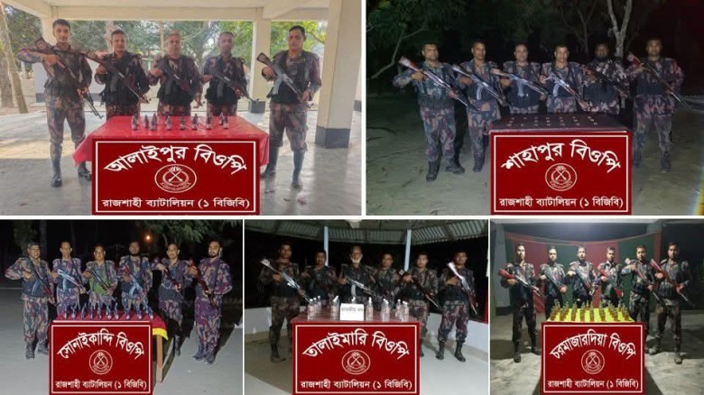 রাজশাহী সীমান্তে বিজিবি’র পৃথক পৃথক সফল অভিযানে ভারতীয় মাদকদ